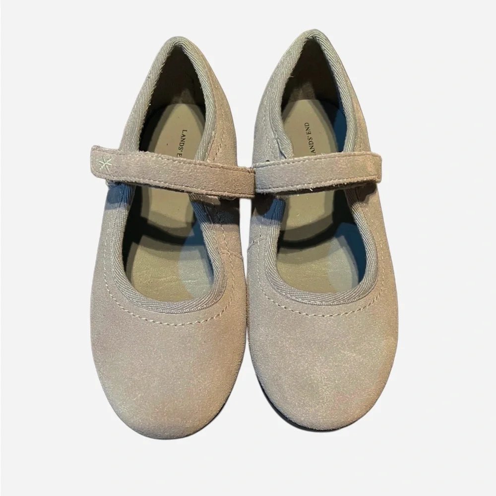 Lands' End Light Gray Girls' Mary Jane Size 1 W